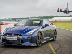 Nissan GT-R vs drone