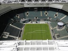 Een luchtfoto van het AutoRAI-tennisstadion.