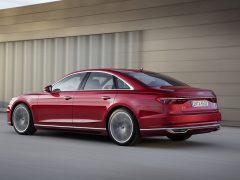 Audi A8 in Volcano Red