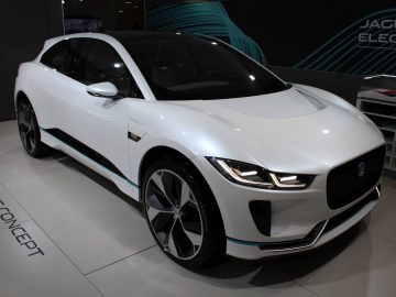 Het jaguar i pace concept is te zien op de Autosalon 2018 in Brussel.