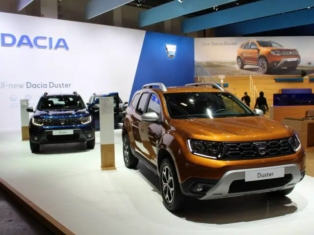 Dacia SUV's tentoongesteld op het Brussels Autosalon 2018.