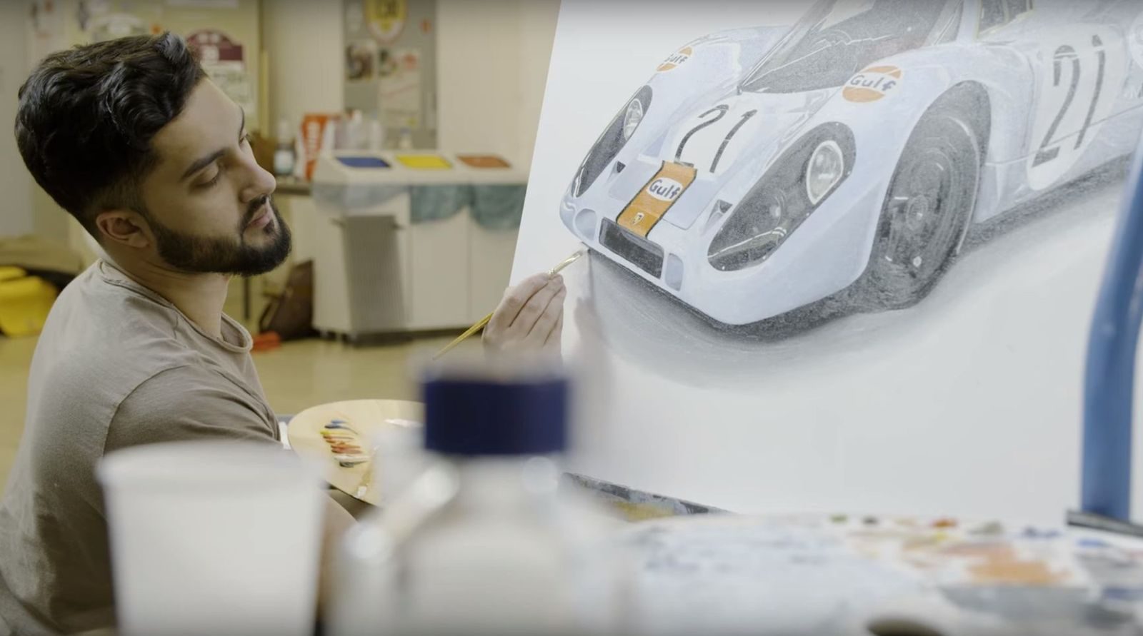 Porsche 917 Gulf on canvas