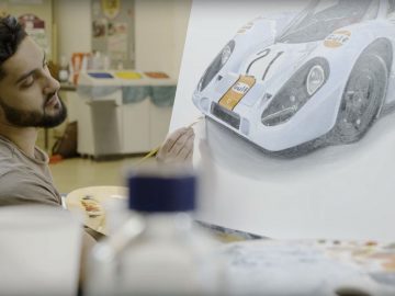 Porsche 917 Gulf on canvas