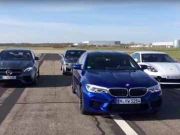 Video BMW M5 AMG E 63 Porsche Panamera Turbo S Cadillac CTS-V