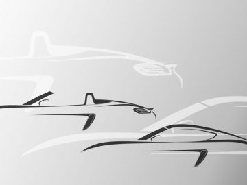 Porsche boxer en Porsche cayman uit 1957