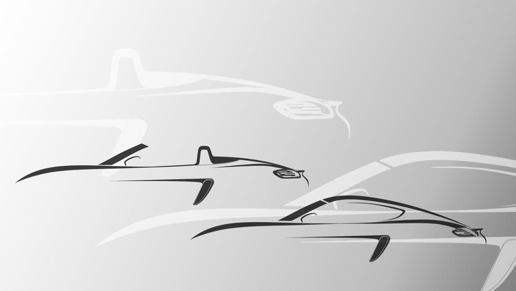 Porsche boxer en Porsche cayman uit 1957