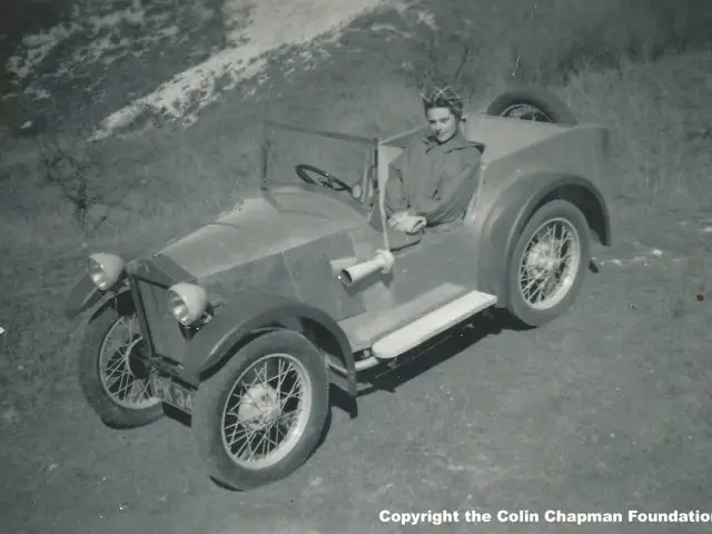 Colin Chapman competing in the Lotus Mark I. Copyright the Colin Chapman Foundation