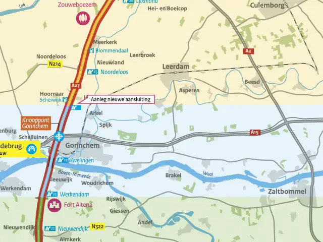 Trajectkaart A27 Houten-Hooipolder