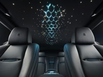 Het interieur van een op maat gemaakte Rolls Royce Phantom.