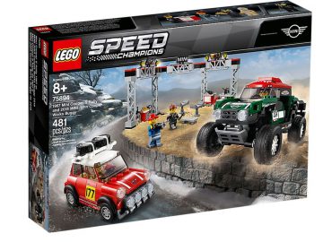 In de doos wordt een Lego Speed Champions racerset getoond.