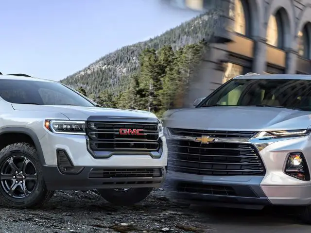 De Chevrolet Terrain uit 2020 en de GMC Terrain-crossover uit 2020.