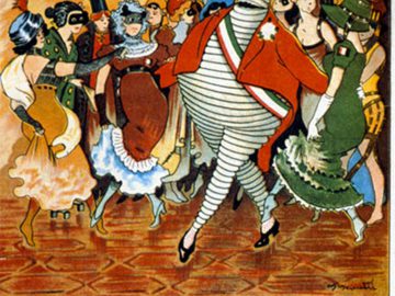 Een poster voor Michelin met een groep dansers.