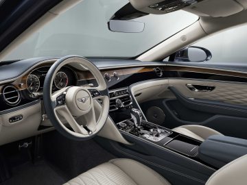 Het interieur van een Bentley.