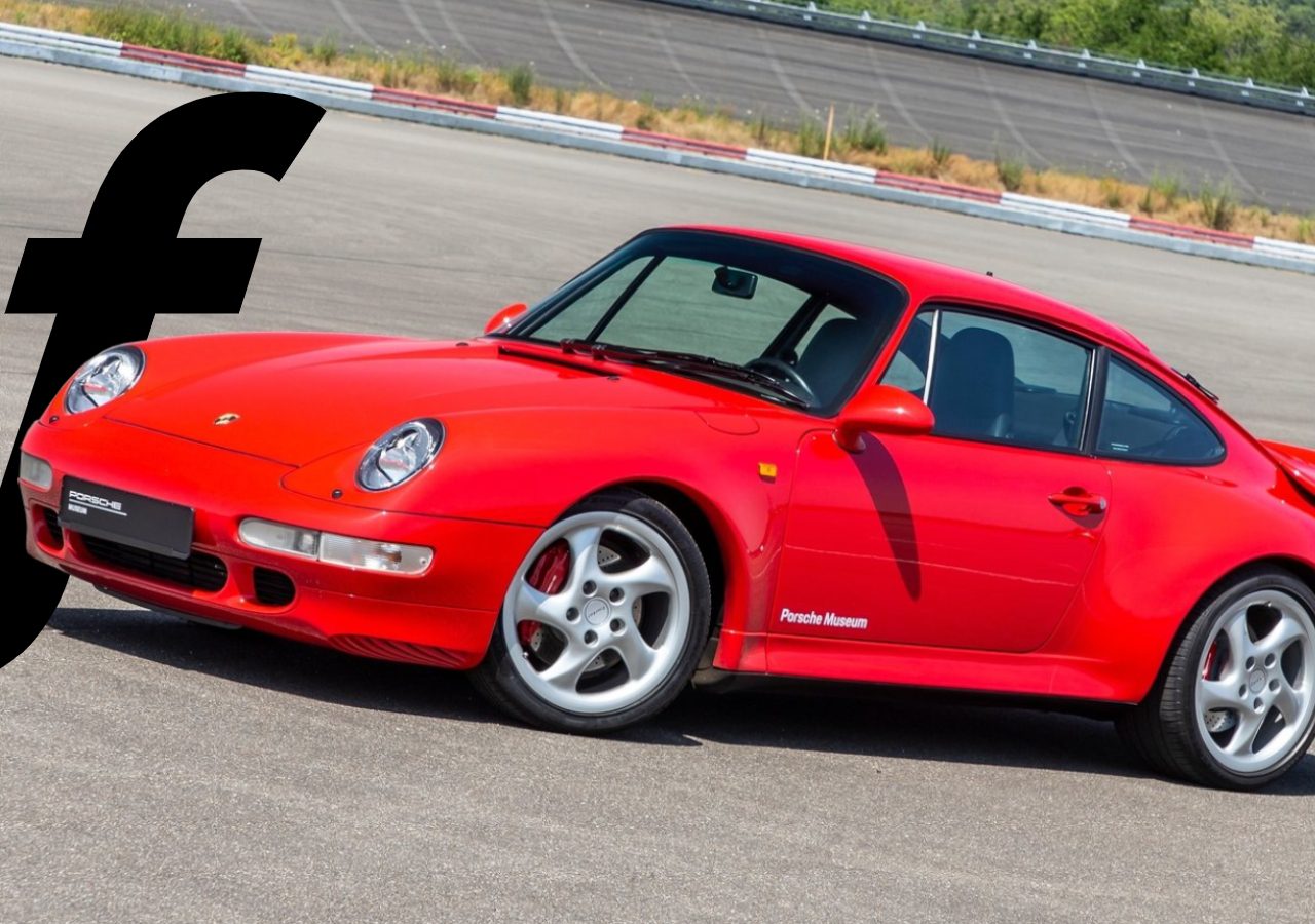 Voor de letter f in Autoprijzen 1996 staat een rode Porsche 911 geparkeerd.