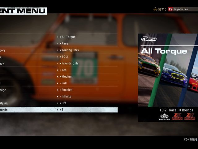 Een screenshot van het evenementenrastermenu in Forza.