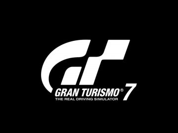 Gran Turismo 7-gamelogo weergegeven op een zwarte achtergrond voor PlayStation 5.