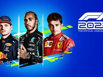 Cover van de officiële videogame F1 2021 met drie coureurs in racepakken tegen een blauwe achtergrond met de titel en het logo van F1 2021.