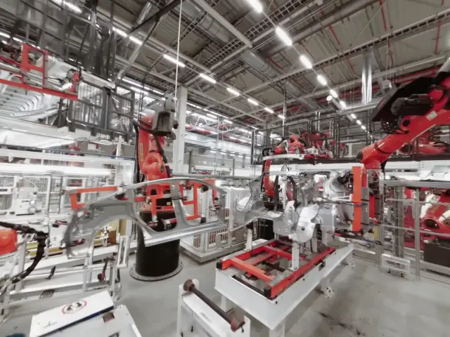Drone in Tesla fabriek