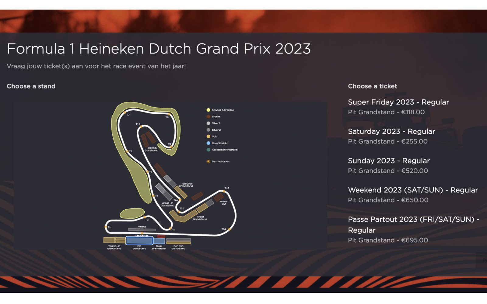 IN DETAIL Prijzen tickets voor F1 Zandvoort 2023