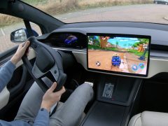 Tesla in-car gaming