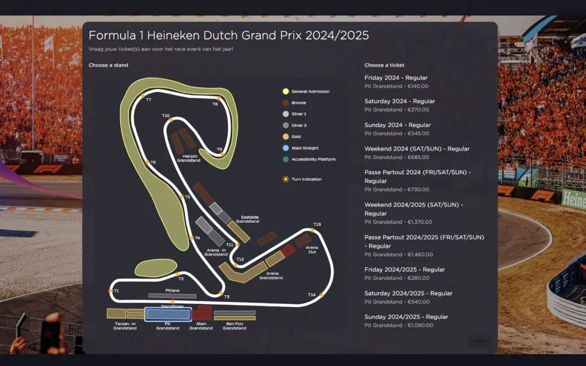 Billets Grand Prix des Pays-Bas 2024