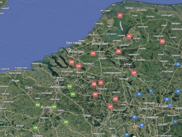 Kaart van Nederland: bovenaanzicht - Google Earth