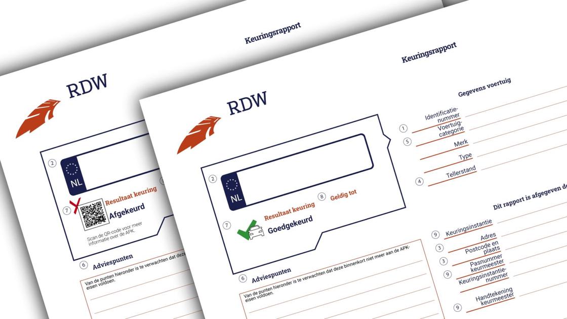 RDW APK-keuringsrapport - 1 januari 2025