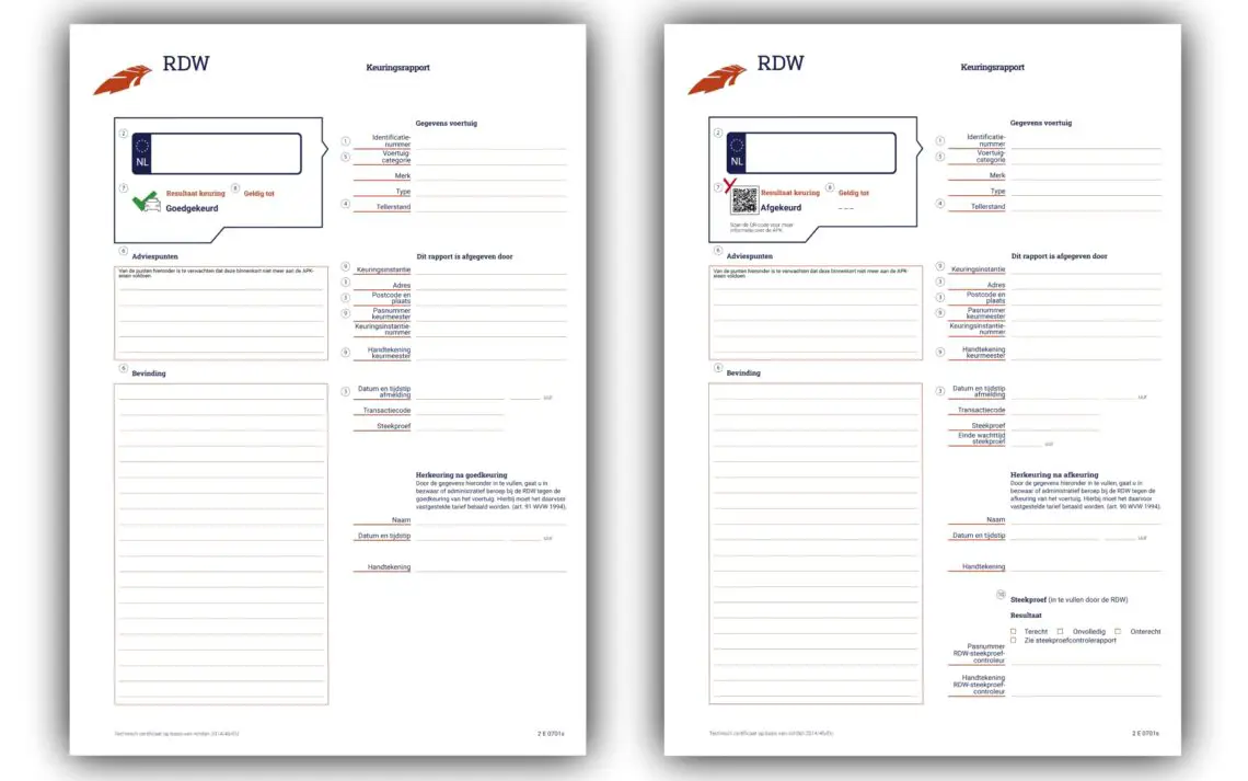 RDW MOT inspection report - Jan. 1, 2025