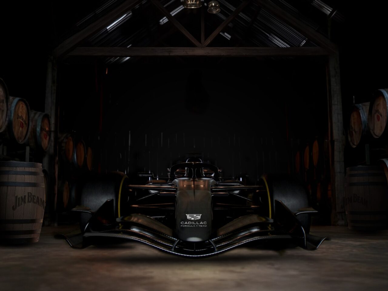 Cadillac met Jim Beam in zee