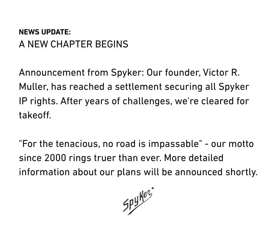 Spyker Cars: update
