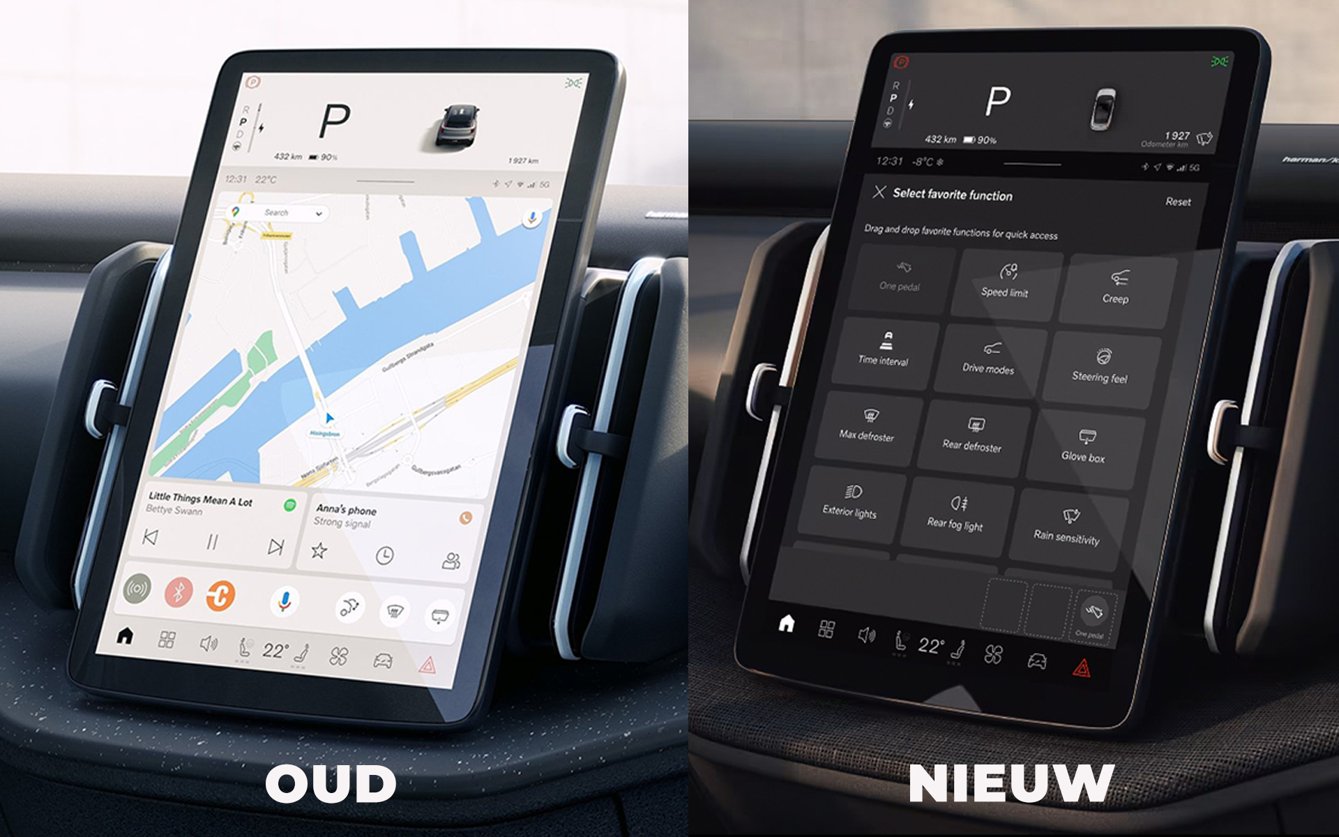 Oud en nieuw - Volvo EX30 software-update
