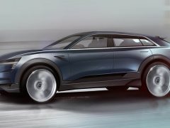 Elektrische Audi-SUV staat in Frankfurt ...