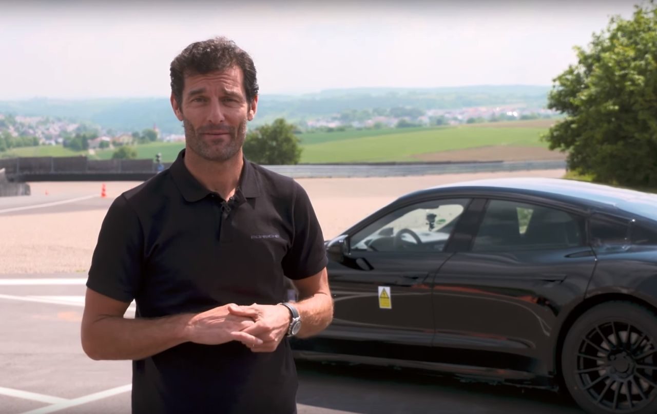 Mark Webber Porsche Mission E prototype