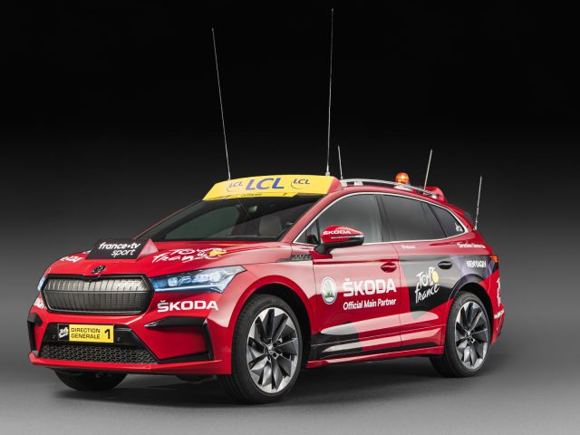 Skoda ENYAQ iV ziet ze fietsen ...