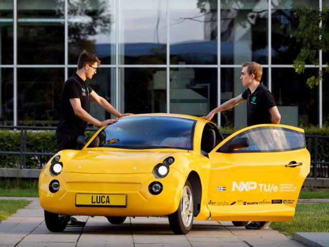 Elektrische auto Luca van TU/ecomotive, een studententeam van de Technische Univ ...